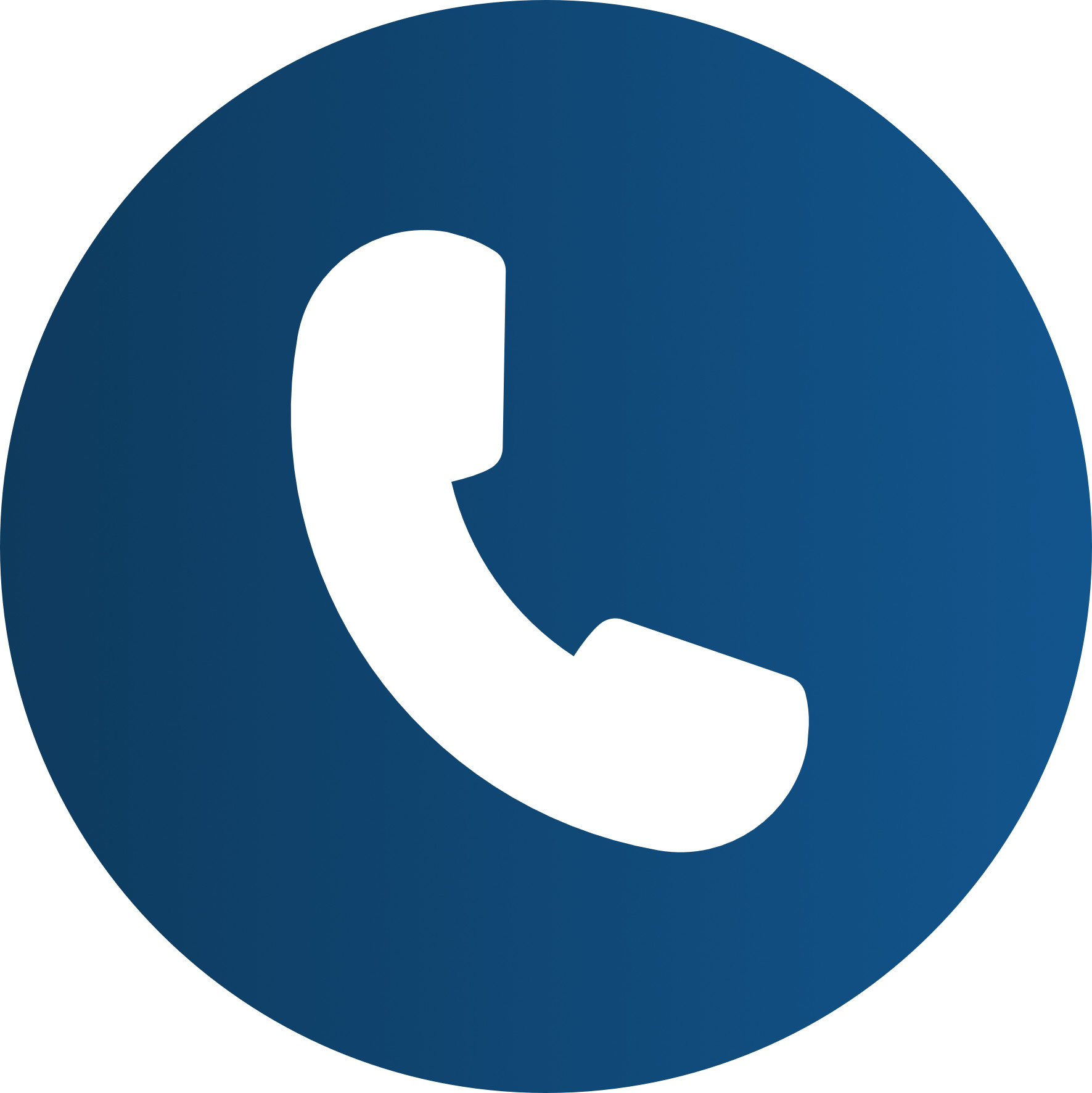 White telephone handset icon inside a blue circular background.